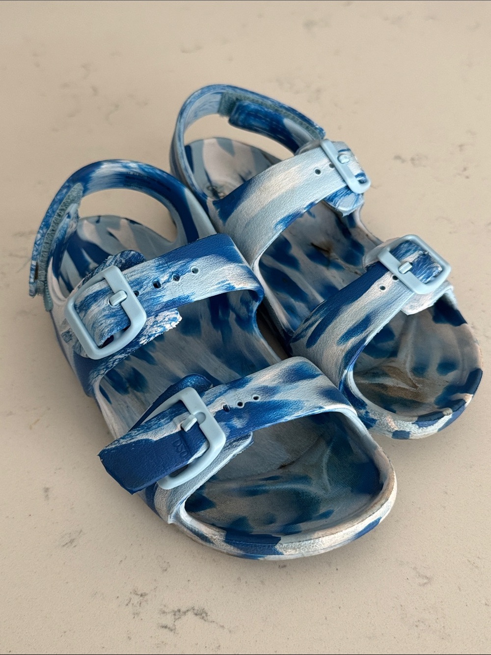 Cat & Jack Blue Tie-Dye Buckle Sandals